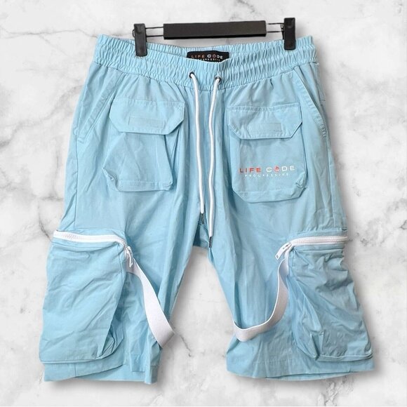 Life Code Shorts Men’s Large Taslan Utility Cargo Pocket Tech Wear - Picture 1 of 13
